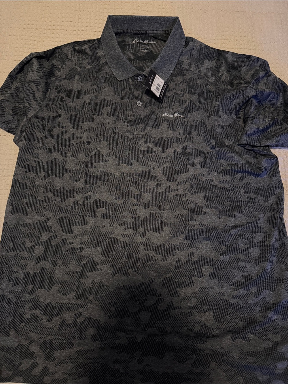 Eddie Bauer Men’s Gray Camouflage Polo